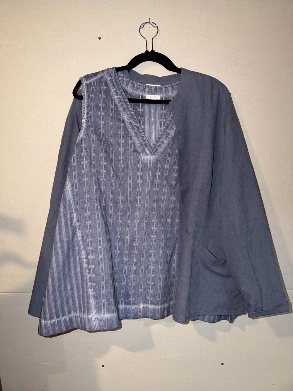 J. Jill Open-Front Pale Blue Collarless Jacket - Picture 4 of 5